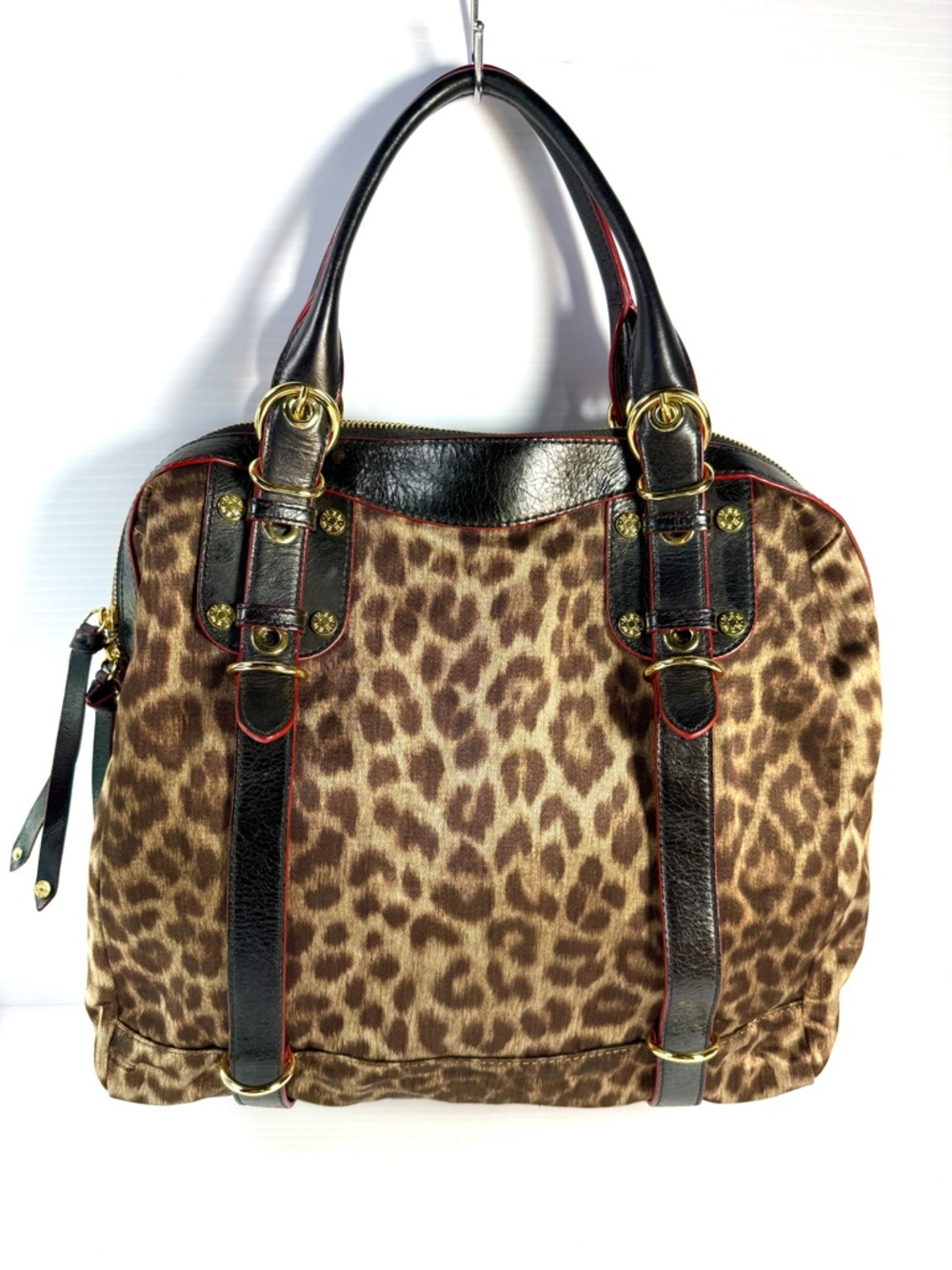 MZ Wallace Leopard Print Tote with Black Leather Trim
